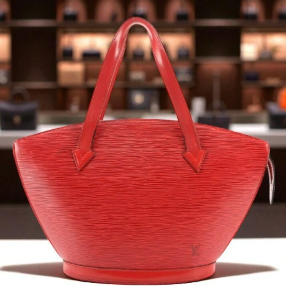 Louis Vuitton Saint Jacques PM bag made from Red Epi leather.
